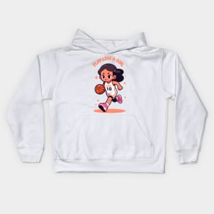 Play Like a Girl! For Basketball Lovers. Kids Hoodie